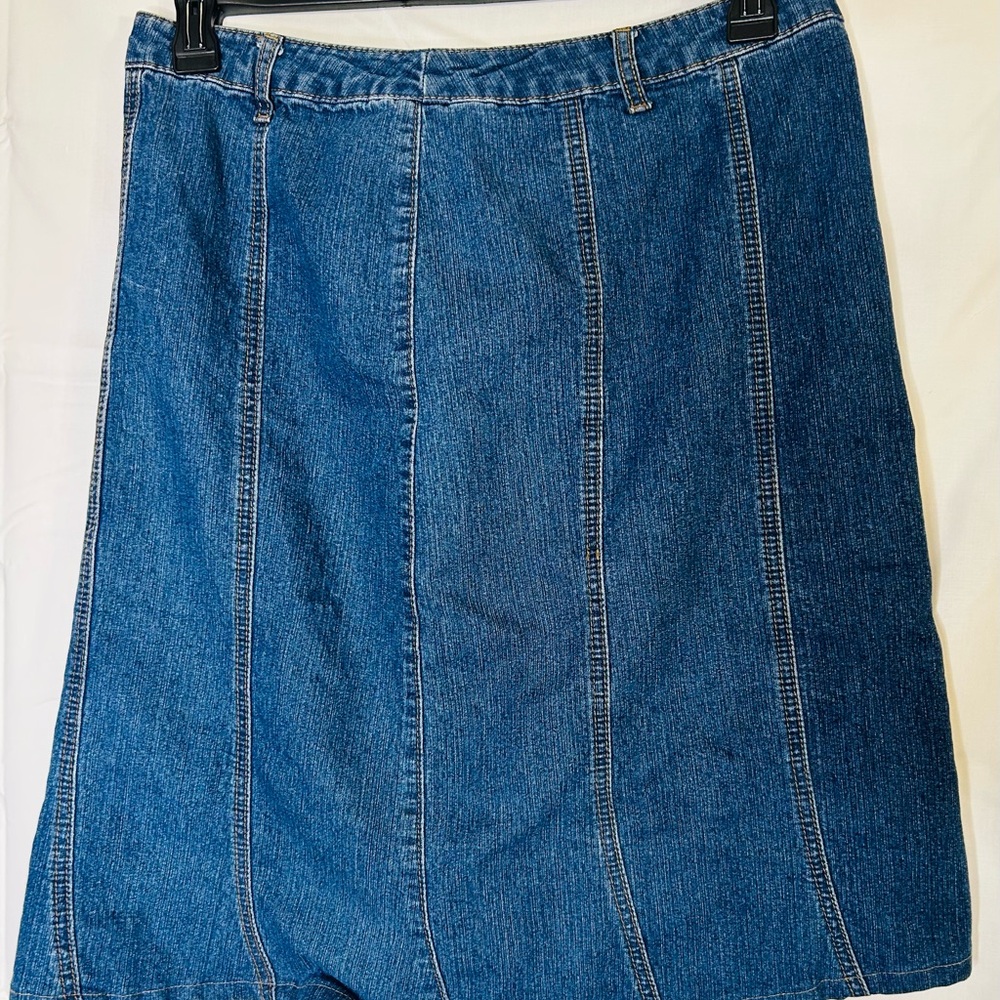 Christopher & Banks Classic Blue Denim A-Line Skirt